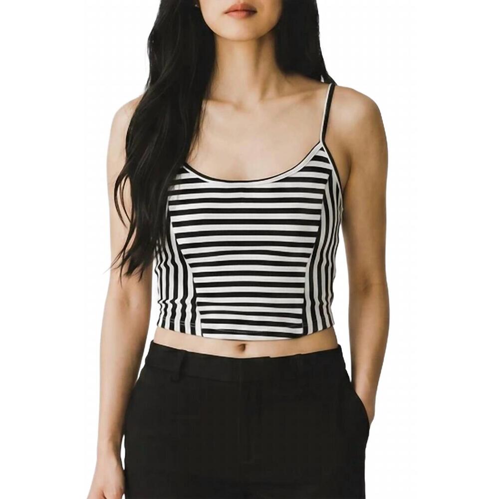 NEW PAPERMOON stripe crop cami top in black